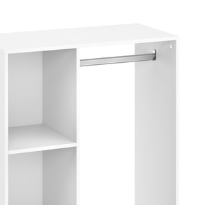 Garderobe Kleiderständer GAMET auf Rollen 80 x 128 cm weiss