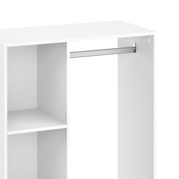 Garderobe Kleiderständer GAMET auf Rollen 80 x 128 cm weiss