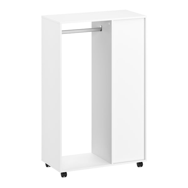Garderobe Kleiderständer GAMET auf Rollen 80 x 128 cm weiss