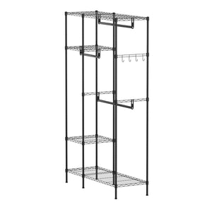 Garderobe Kleiderständer 114 x 195 cm mit 3 Stangen schwarz