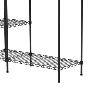 Garderobe Kleiderständer 114 x 195 cm mit 3 Stangen schwarz