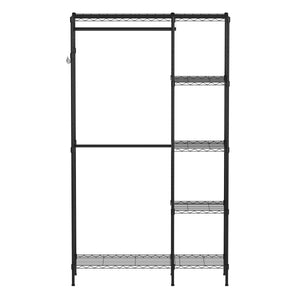 Garderobe Kleiderständer 114 x 195 cm mit 2 Stangen schwarz