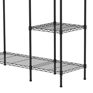 Garderobe Kleiderständer 114 x 195 cm mit 2 Stangen schwarz