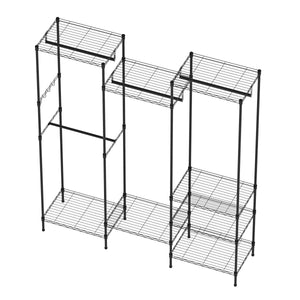 Garderobe Kleiderständer 174 x 195 cm schwarz