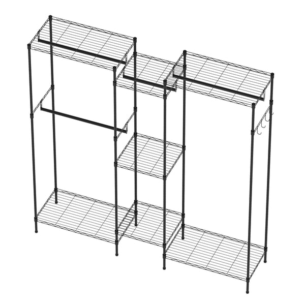Garderobe Kleiderständer 189 x 195 cm schwarz