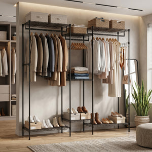 Garderobe Kleiderständer 189 x 195 cm schwarz