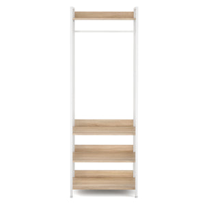 Garderobe Schuhregal 60 x 170 cm weiss/hellbraun