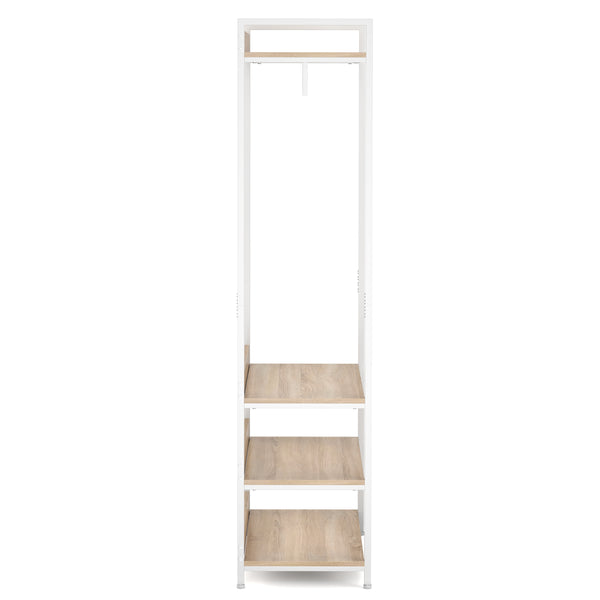 Garderobe Schuhregal 60 x 170 cm weiss/hellbraun