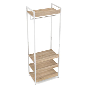 Garderobe Schuhregal 60 x 170 cm weiss/hellbraun