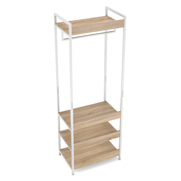 Garderobe Schuhregal 60 x 170 cm weiss/hellbraun