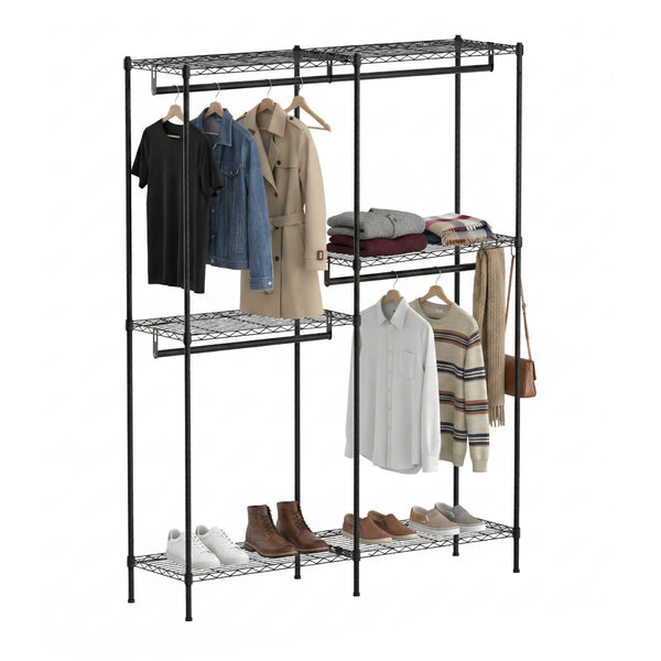 Garderobe Kleiderständer 75 x 195 cm schwarz