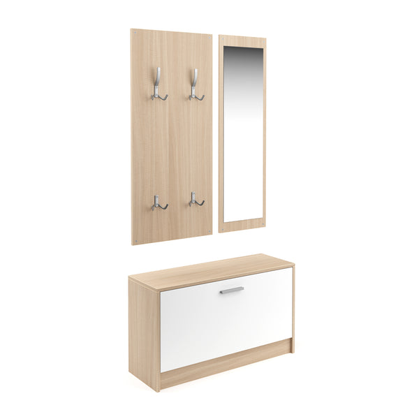 Wardrobe set LUCAS white/natural
