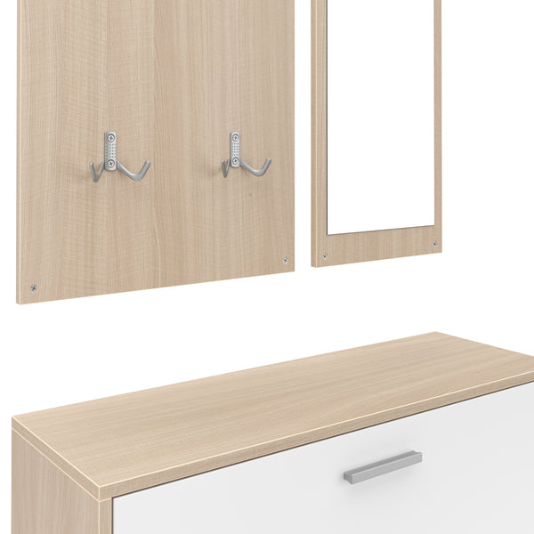 Wardrobe set LUCAS white/natural