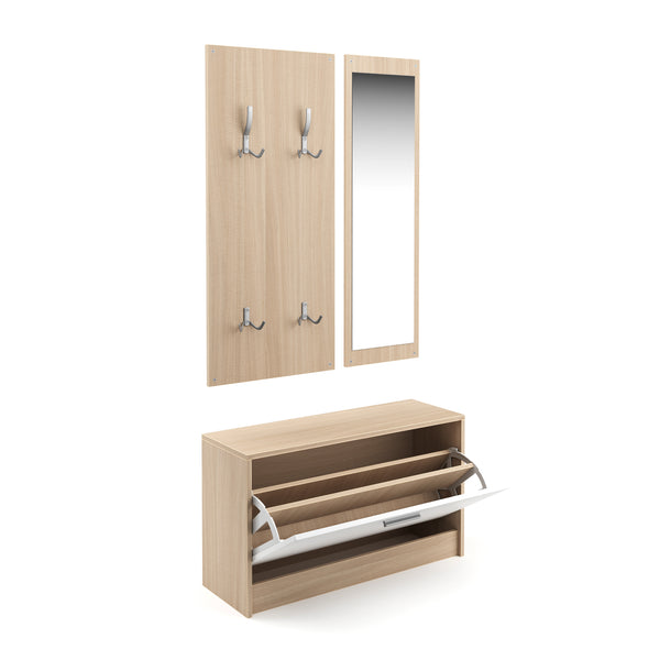 Wardrobe set LUCAS white/natural