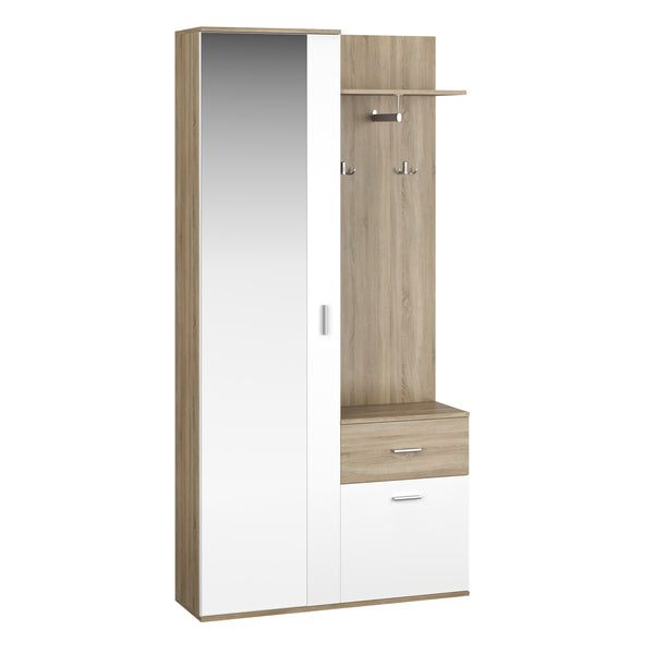 NAZARIO wardrobe light brown/white