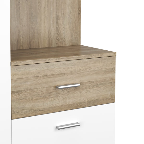 NAZARIO wardrobe light brown/white