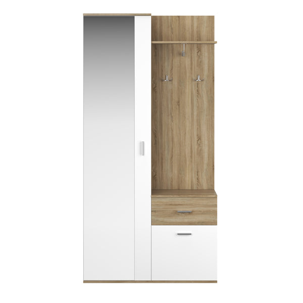 NAZARIO wardrobe light brown/white