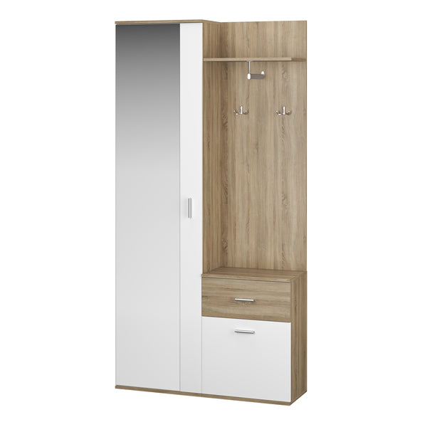 NAZARIO wardrobe light brown/white