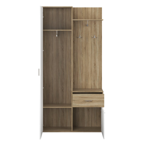 NAZARIO wardrobe light brown/white