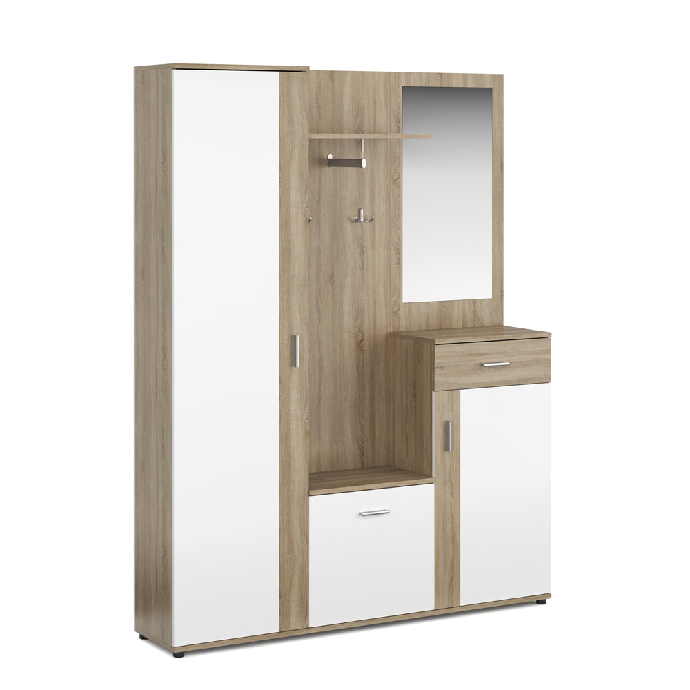 Garderobe ROMANO hellbraun/weiss