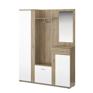 Garderobe ROMANO hellbraun/weiss