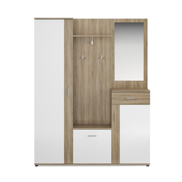Garderobe ROMANO hellbraun/weiss