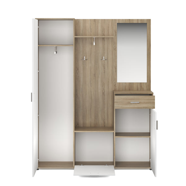 Garderobe ROMANO hellbraun/weiss