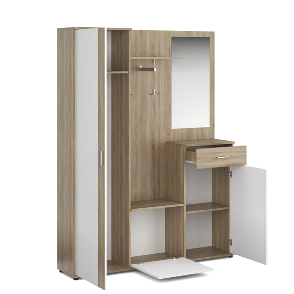 Garderobe ROMANO hellbraun/weiss