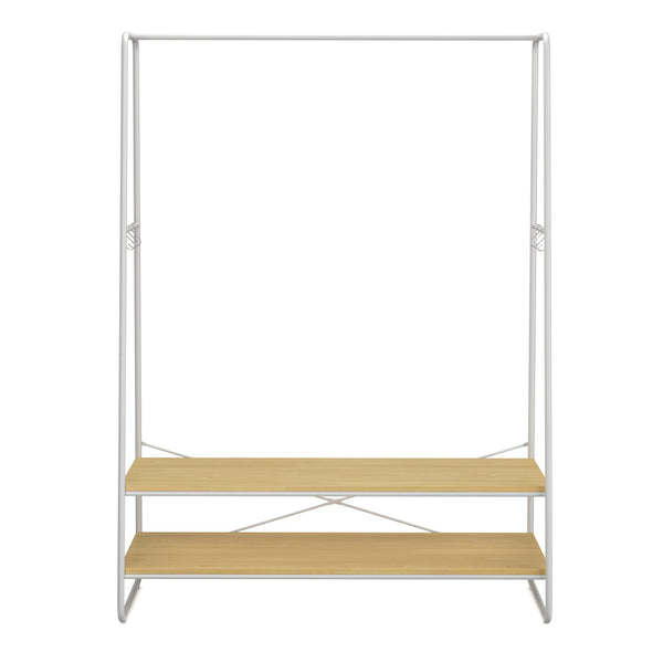 Scarpiera per armadio 100 x 160 cm marrone chiaro/bianco