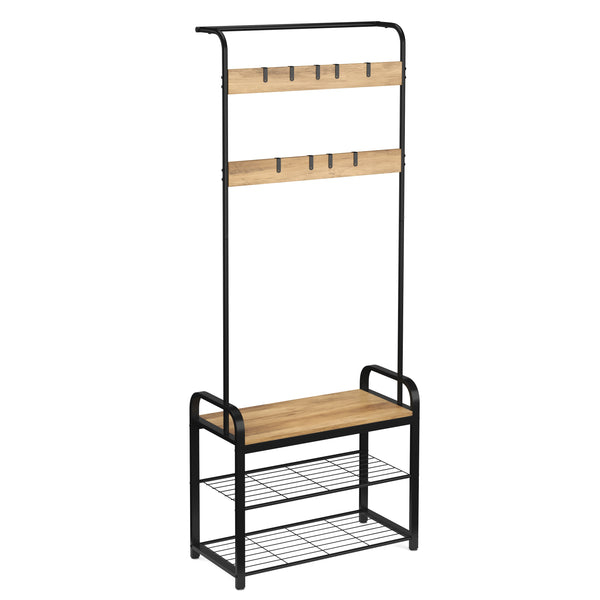 Garderobe Schuhregal 72 x 183 cm schwarz/braun