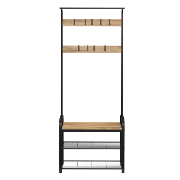 Garderobe Schuhregal 72 x 183 cm schwarz/braun