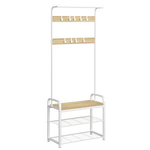 Garderobe Schuhregal 72 x 183 cm weiss/hellbraun