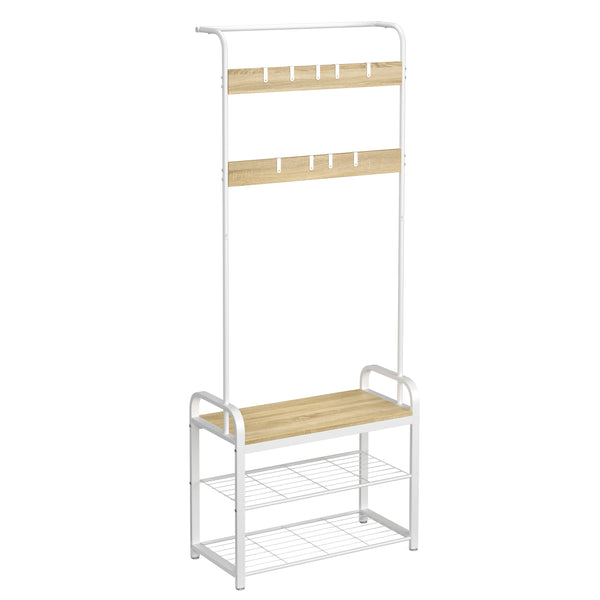 Garderobe Schuhregal 72 x 183 cm weiss/hellbraun