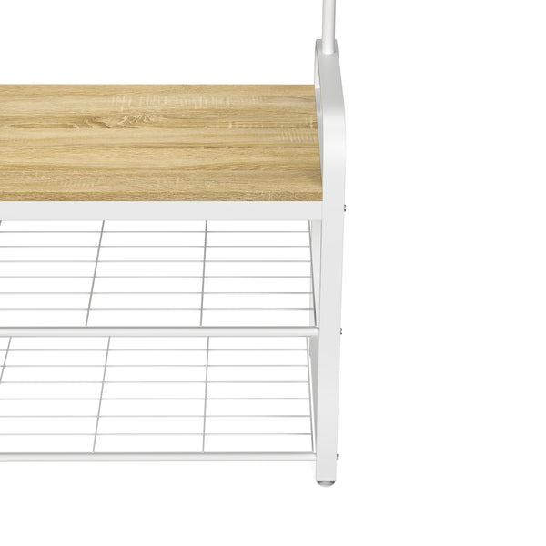 Garderobe Schuhregal 72 x 183 cm weiss/hellbraun