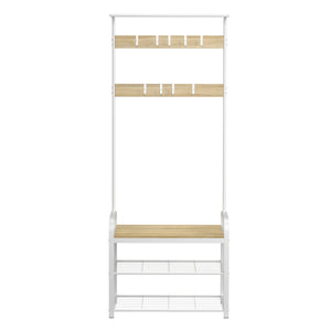 Garderobe Schuhregal 72 x 183 cm weiss/hellbraun