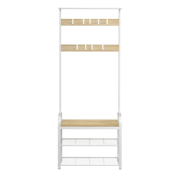 Garderobe Schuhregal 72 x 183 cm weiss/hellbraun
