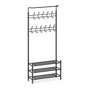 Wardrobe with 3 shoe shelves, black