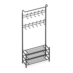 Wardrobe with 3 shoe shelves, black