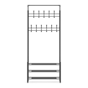Wardrobe with 3 shoe shelves, black