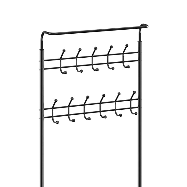 Wardrobe with 3 shoe shelves, black