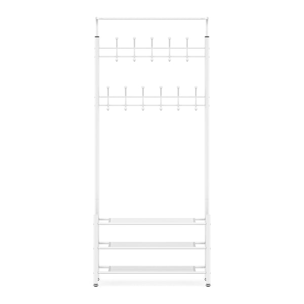 Wardrobe with 3 shoe shelves, white