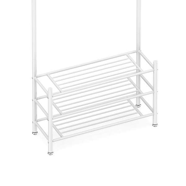 Wardrobe with 3 shoe shelves, white