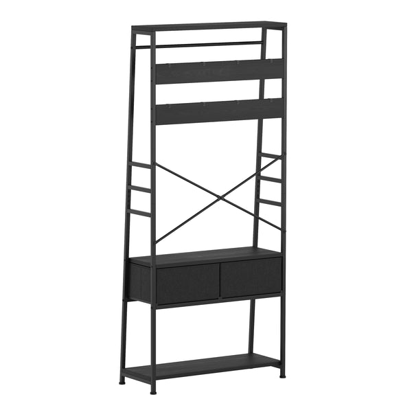 Garderobe Schuhregal mit 2 Schubladen 80 x 180 cm schwarz