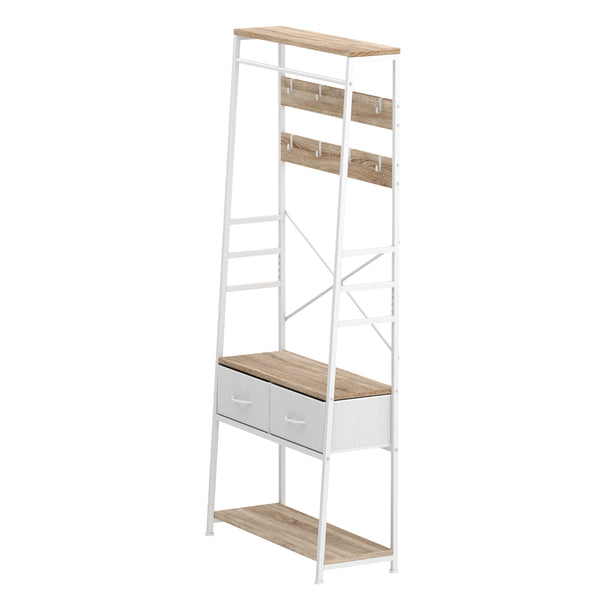Garderobe Schuhregal mit 2 Schubladen 80 x 180 cm weiss
