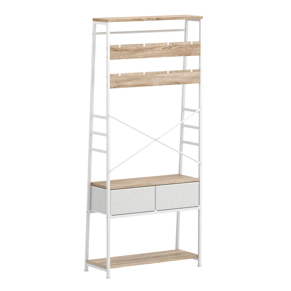 Garderobe Schuhregal mit 2 Schubladen 80 x 180 cm weiss