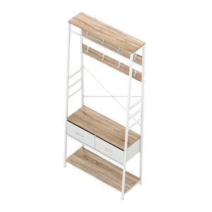 Garderobe Schuhregal mit 2 Schubladen 80 x 180 cm weiss