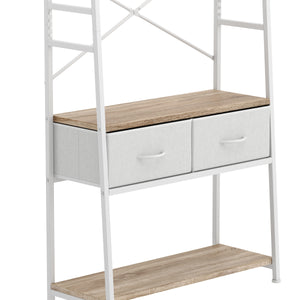 Garderobe Schuhregal mit 2 Schubladen 80 x 180 cm weiss