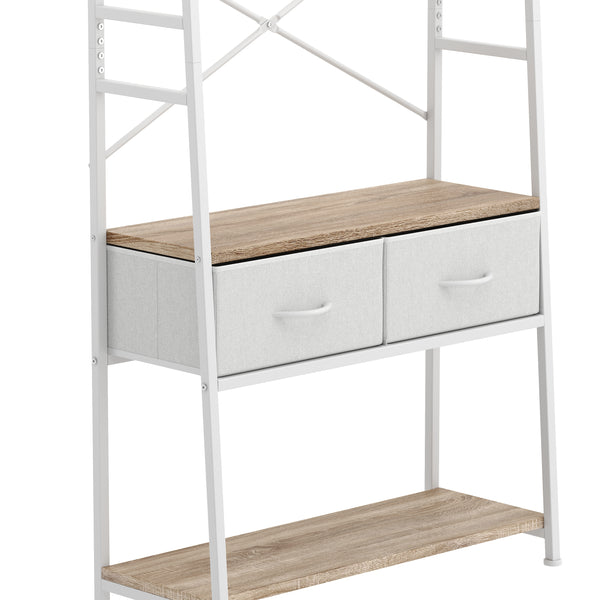 Garderobe Schuhregal mit 2 Schubladen 80 x 180 cm weiss