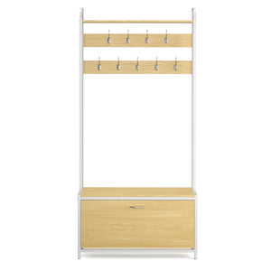 Armoire/Meuble à chaussures 120 x 180 cm marron clair/blanc
