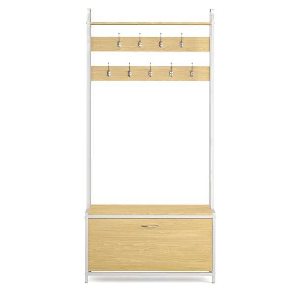 Armoire/Meuble à chaussures 120 x 180 cm marron clair/blanc